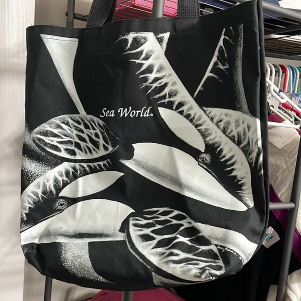 Vintage 1993 Seaworld Killer‎ Whale Harlequin tote bag